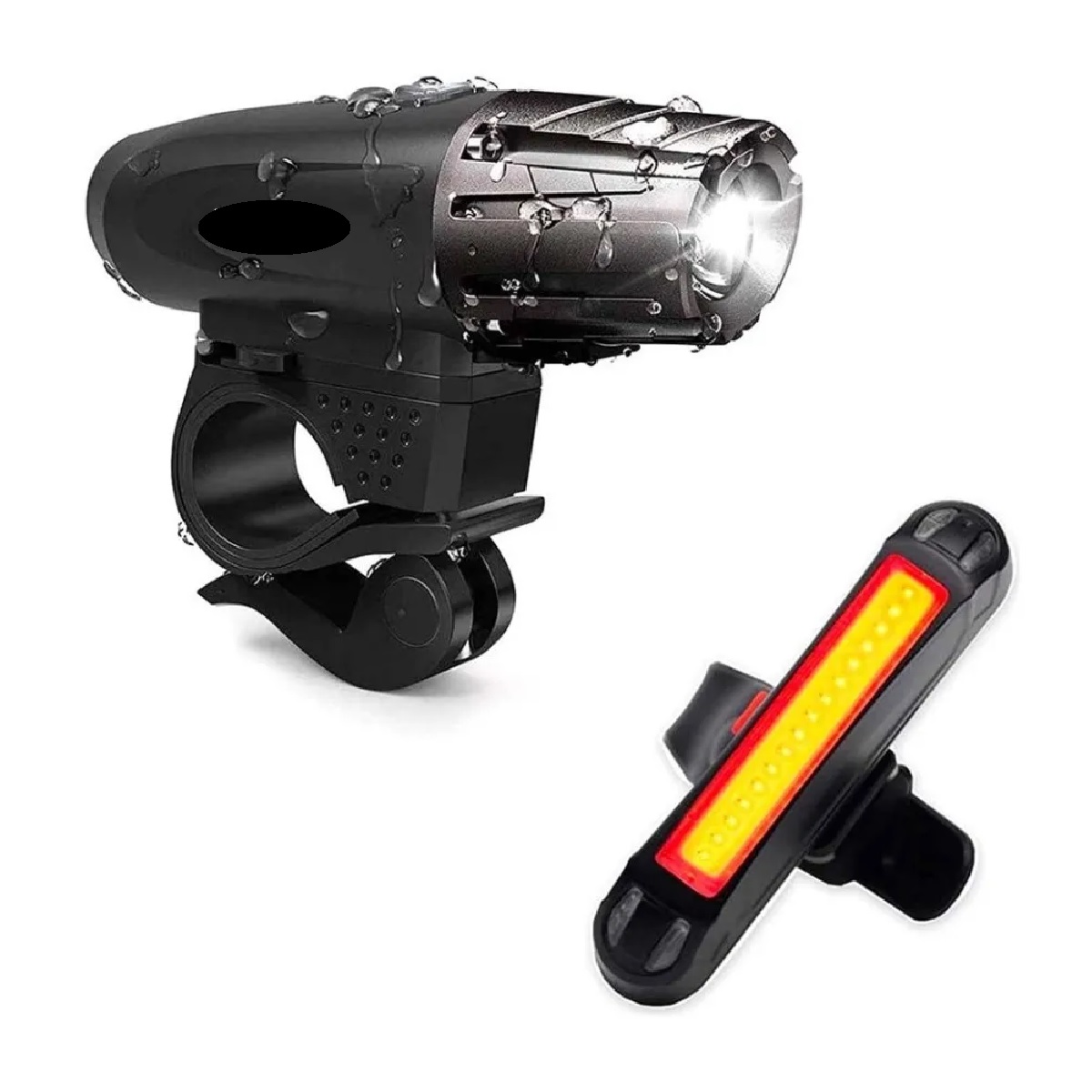 Kit Luces Bicicleta Recargable Luz Delantera Y Trasera
