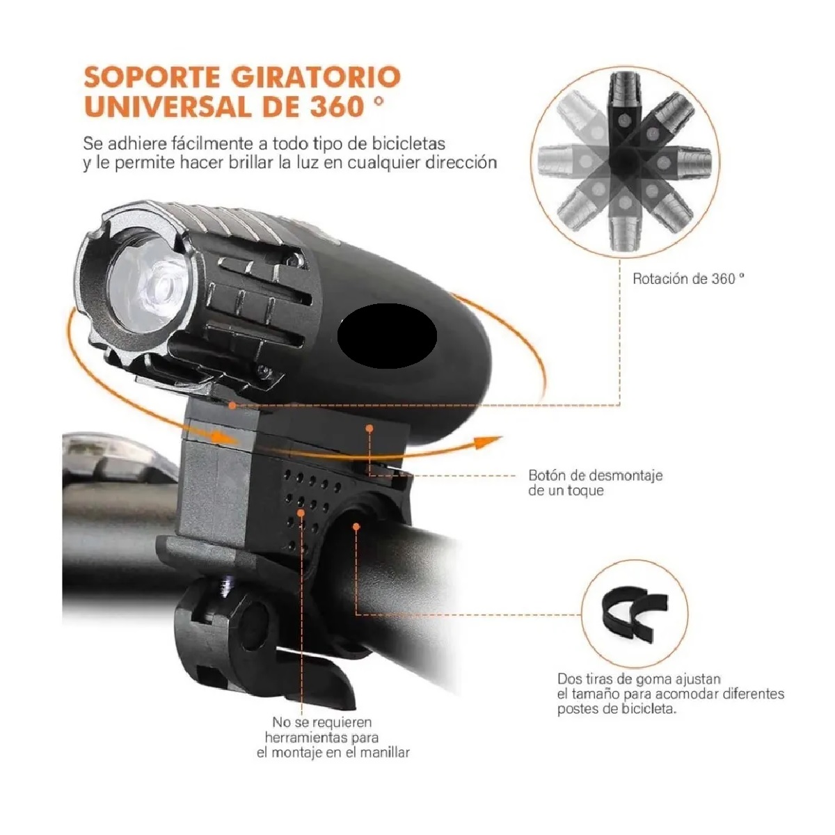 Kit Luces Bicicleta Recargable Luz Delantera Y Trasera