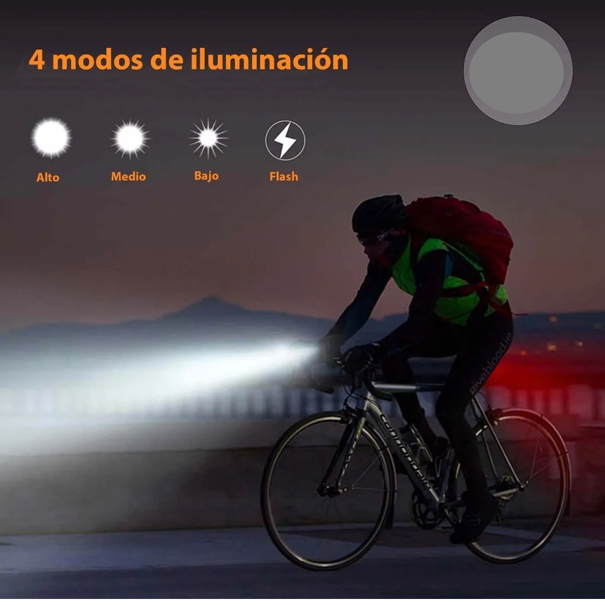 Kit Luces Bicicleta Recargable Luz Delantera Y Trasera
