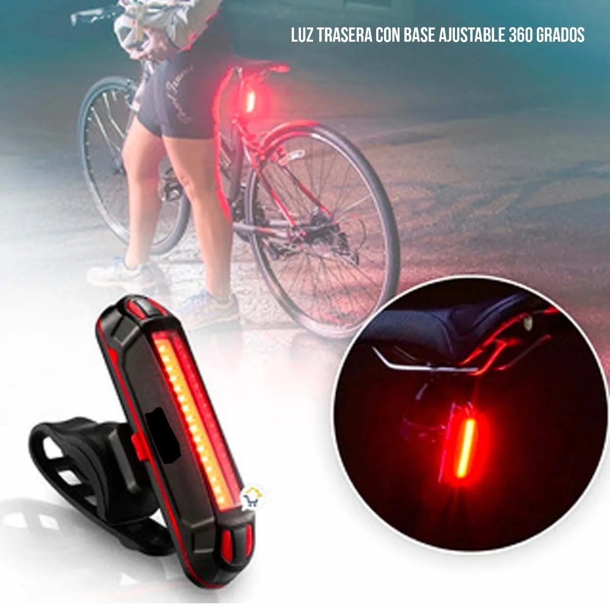 Kit Luces Bicicleta Recargable Luz Delantera Y Trasera