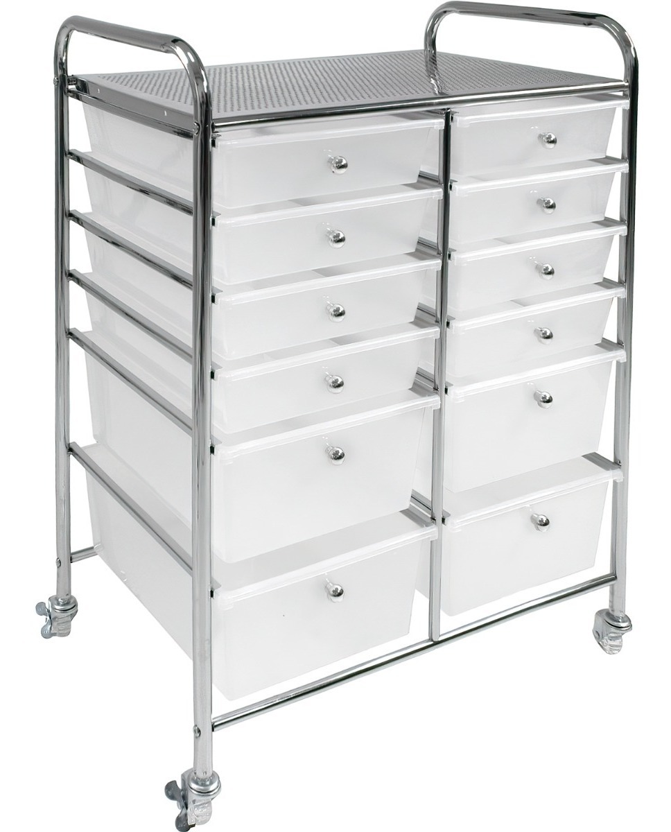 Carrito Organizador Auxiliar 12 cajones cajoneras Multiusos  Accesorios 