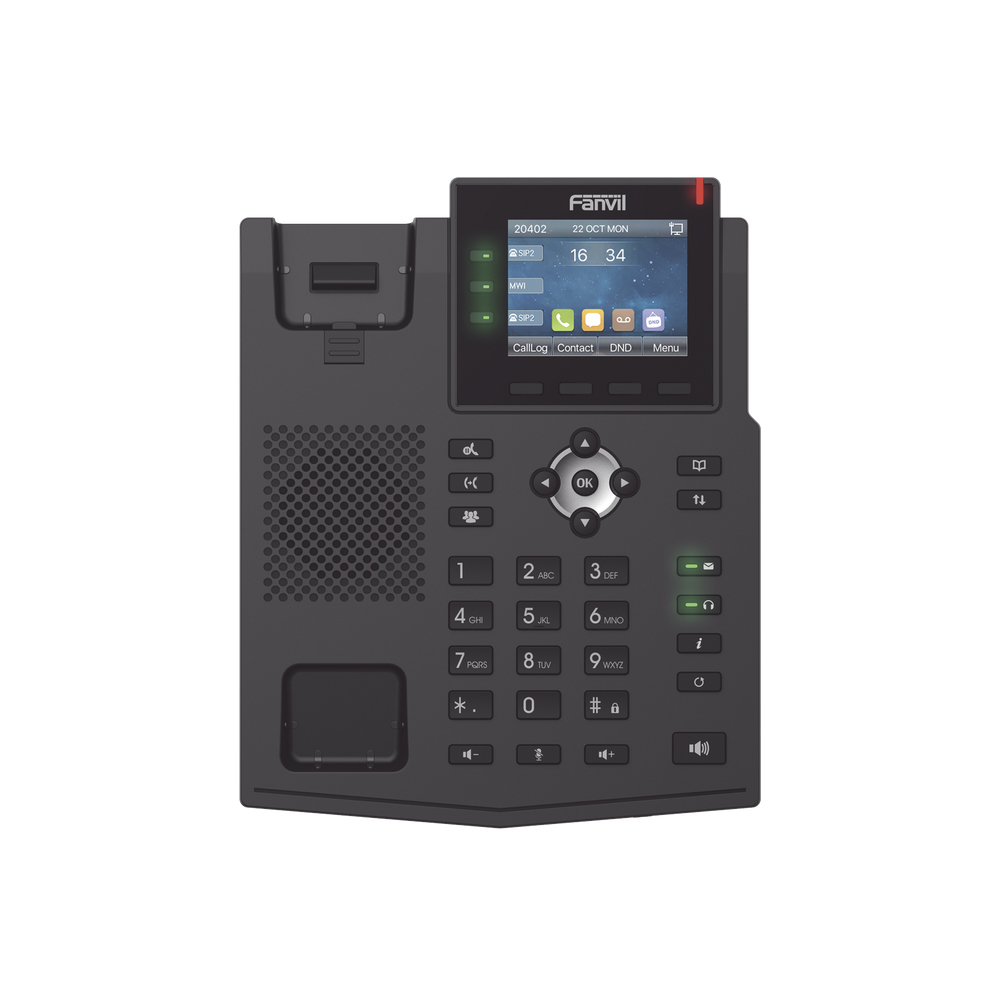 Teléfono Ip Empresarial Fanvil X3U, con 6 Lineas Sip, puertos Gigabit, IPv6, Opus y conferencia de 3 vías, PoE/DC