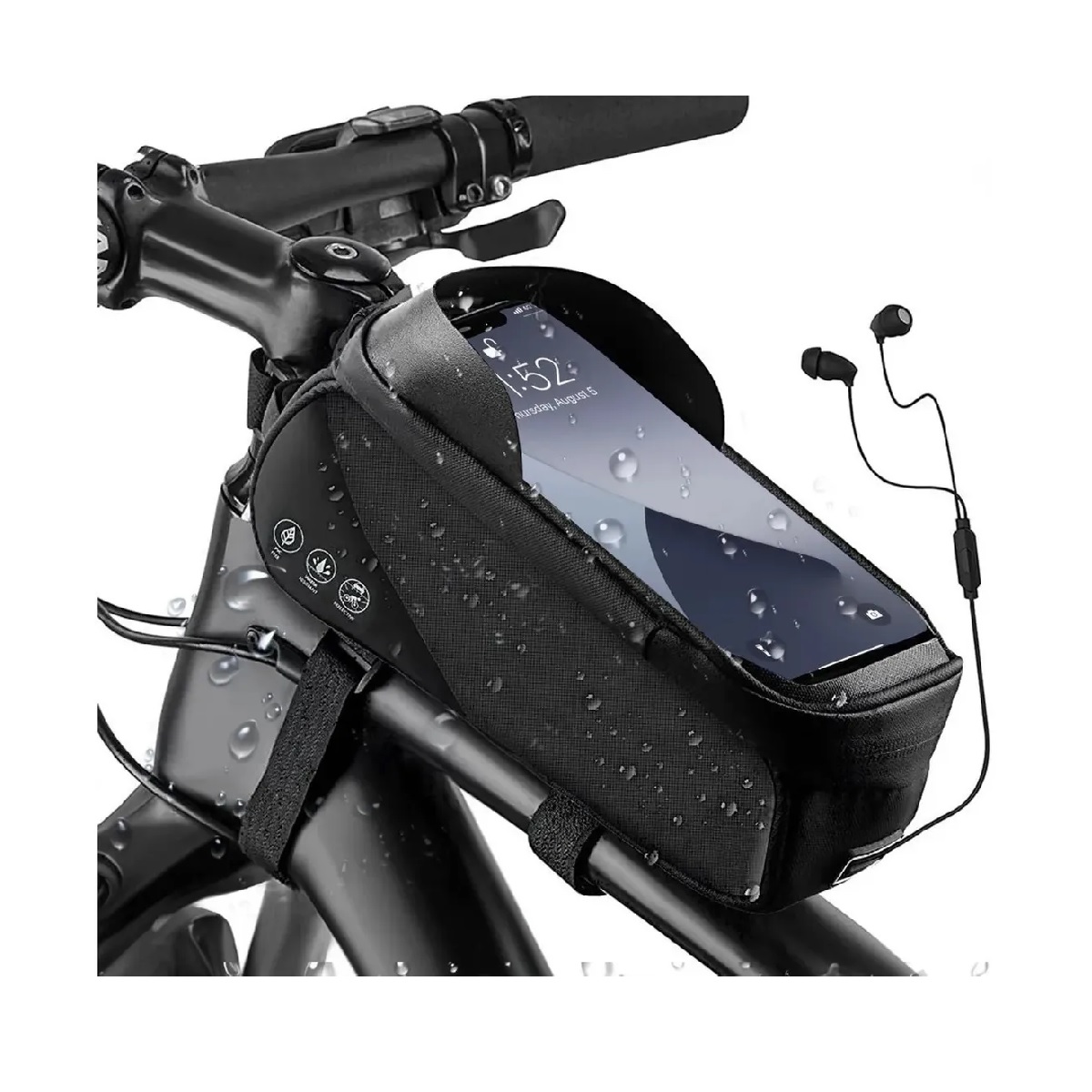 Bolsa Cuadro de Bicicleta MTB con Pantalla Táctil para Teléfono