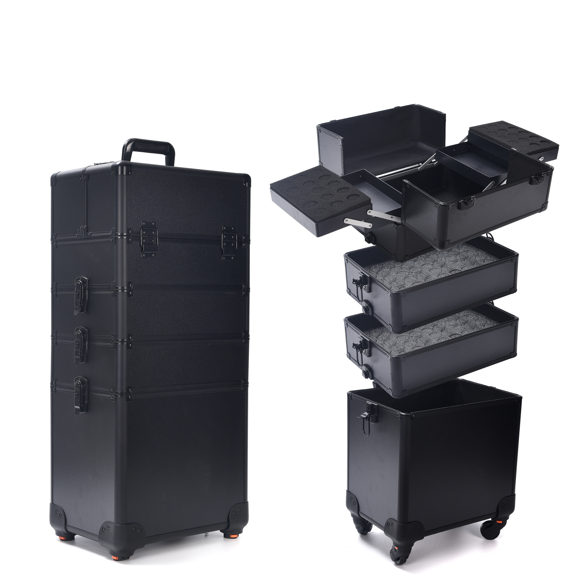 Maletín Profesional Cosmetiquera 4 En 1 Maquillaje Reforzada