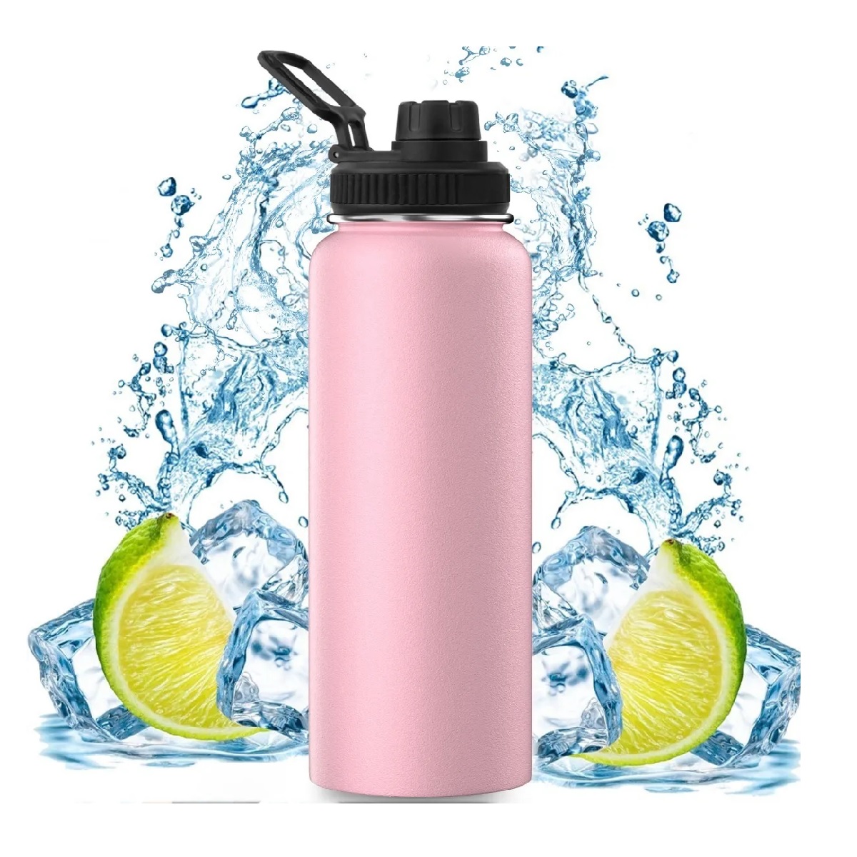 Botella De Agua Fría/caliente De Acero Inoxidable De 1.2 L Rosa