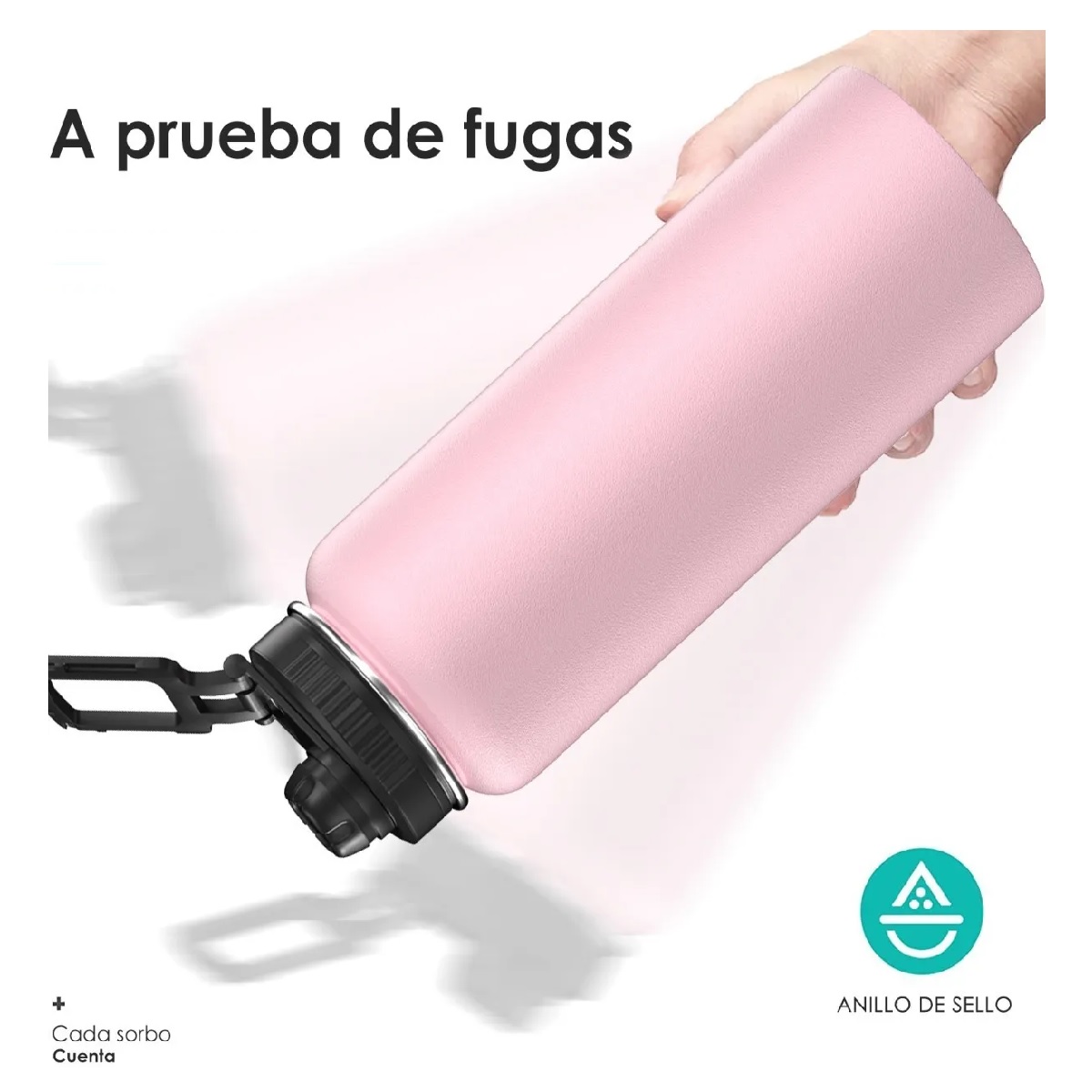 Botella De Agua Fría/caliente De Acero Inoxidable De 1.2 L Rosa