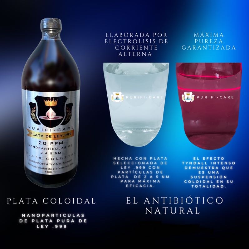 Plata Coloidal Premium Purifi-Care 20 ppm 1 Litro
