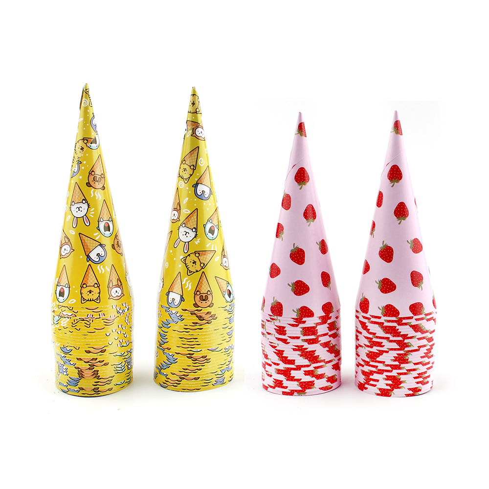 200 pz De Conos De Papel Para Helado Cubierta Diseños Mixtos porta barquillo