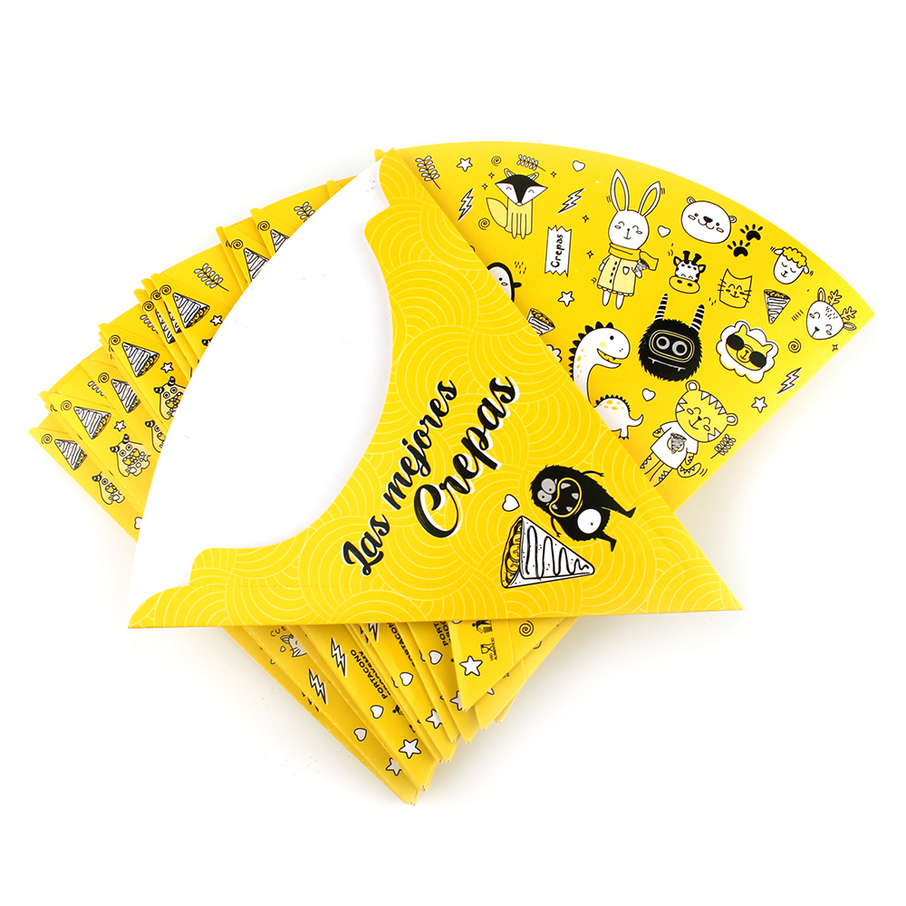 50pz de porta crepa grande de carton portacrepa impresas diseño