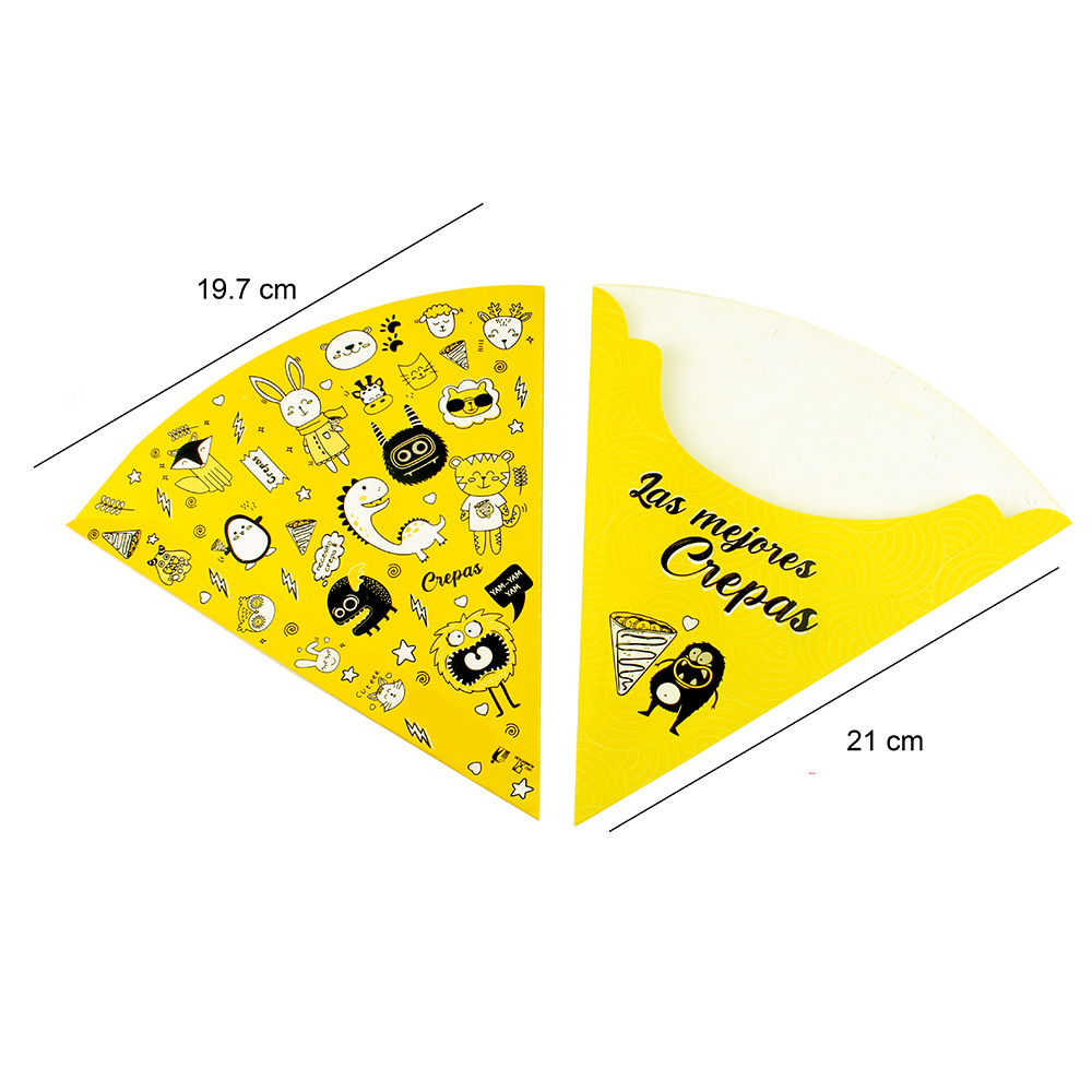 50pz de porta crepa grande de carton portacrepa impresas diseño