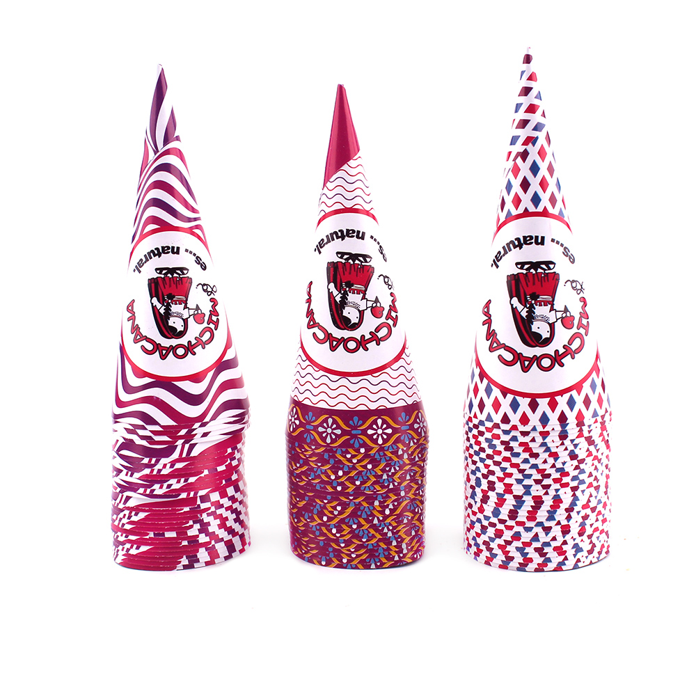 500 Pz De Porta Barquillo La Michoacana Portacono Impreso Conos De Papel para helado