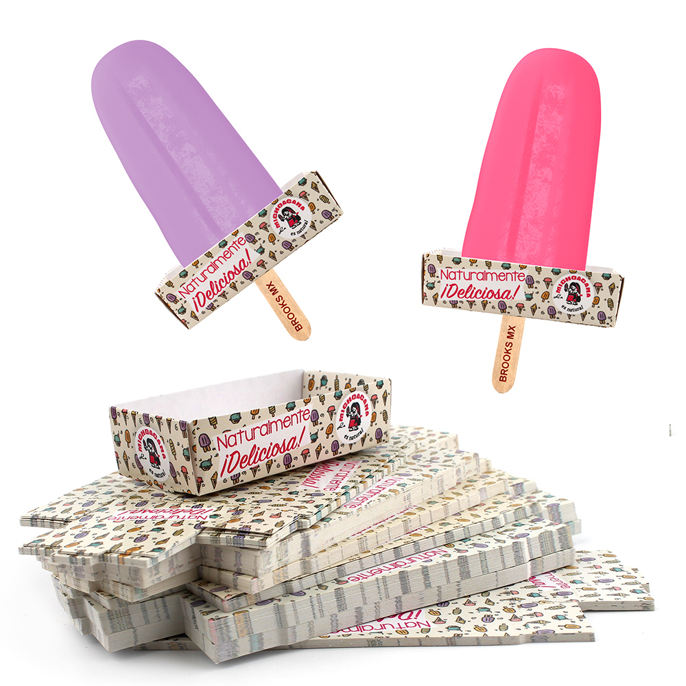 100pz Porta Paleta De Hielo La Michoacana Paleterias Base De Cartón Helado