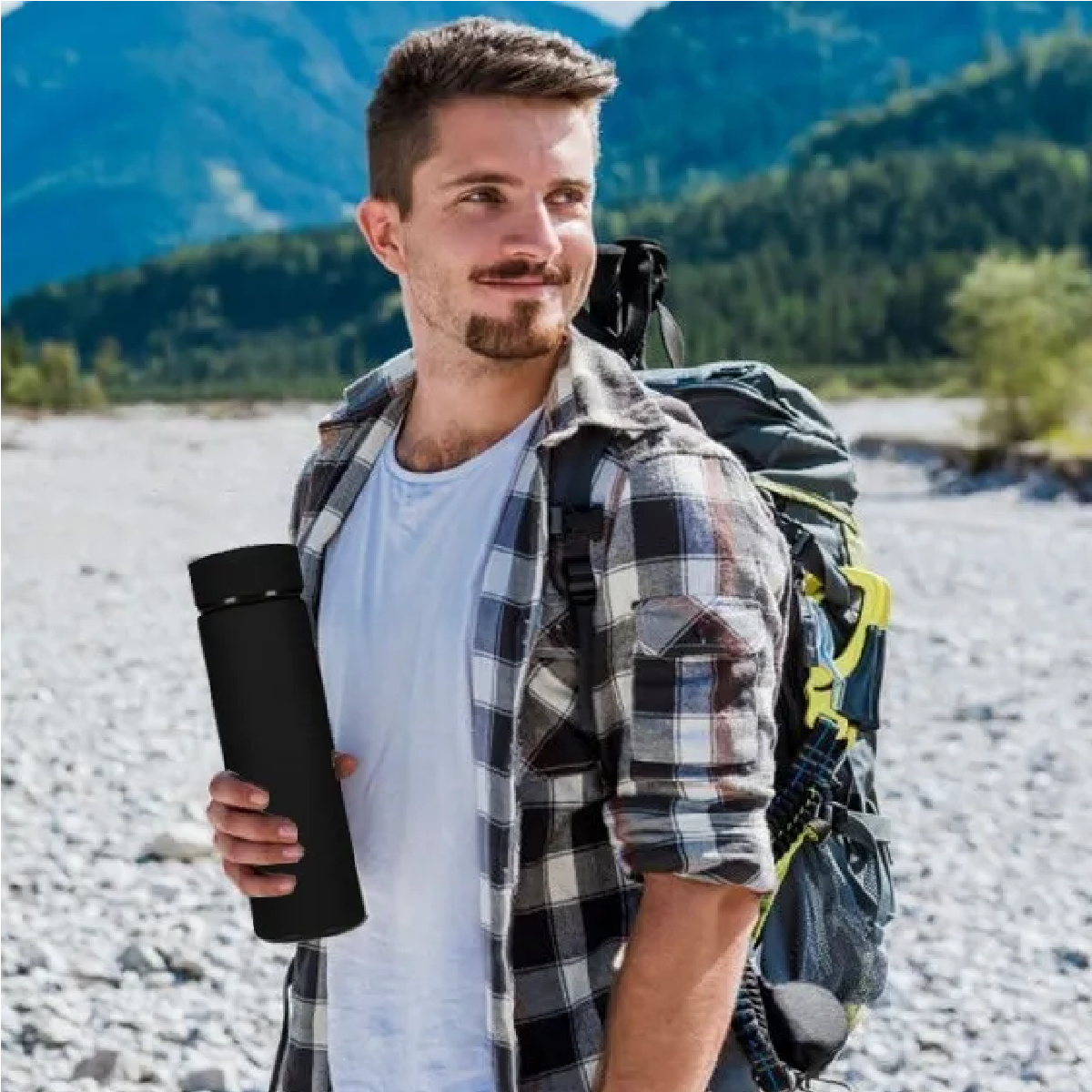 Termo Botella Acero Inoxidable 500 Ml Vaso Térmico Café Té Blanco Negro