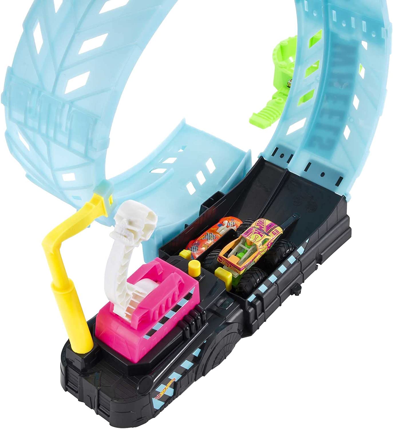 Hot Wheels Monster Trucks Reto Giro 360 Glow in the Dark