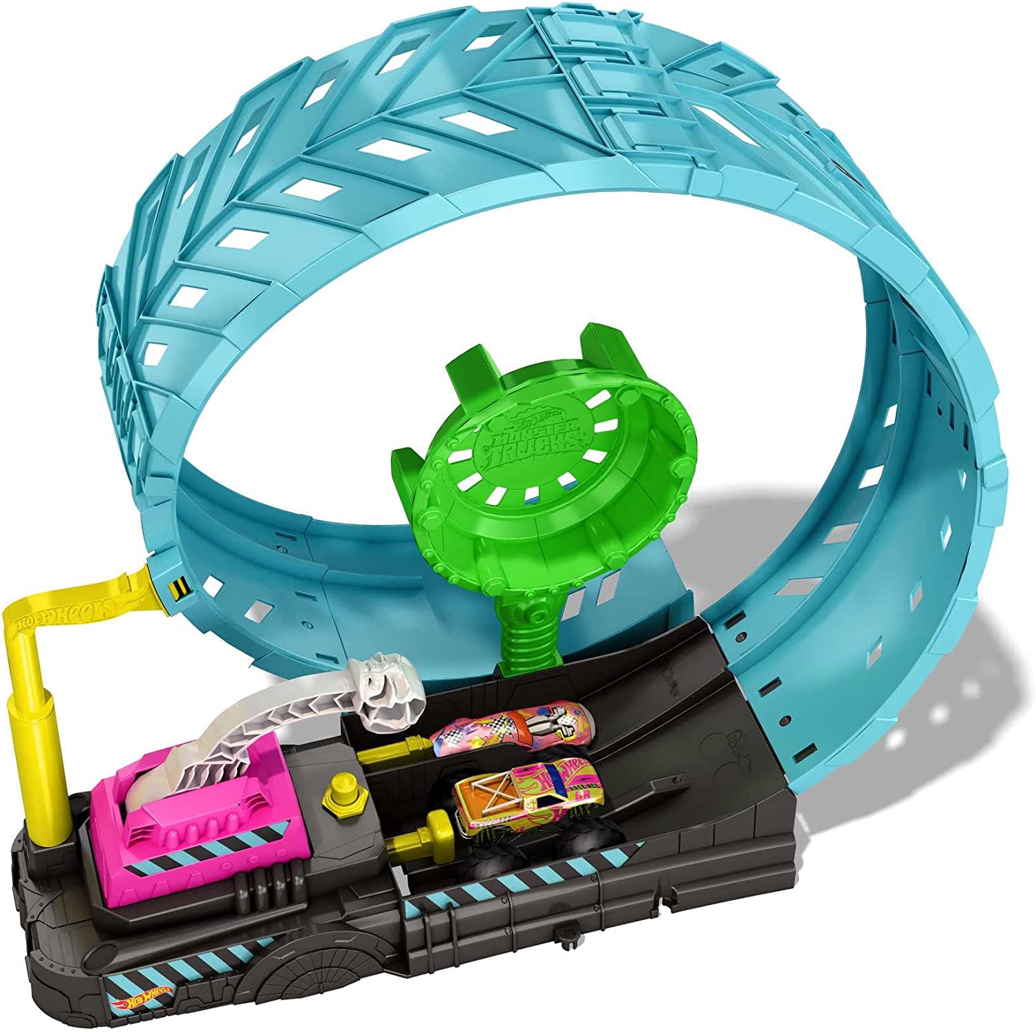 Hot Wheels Monster Trucks Reto Giro 360 Glow in the Dark