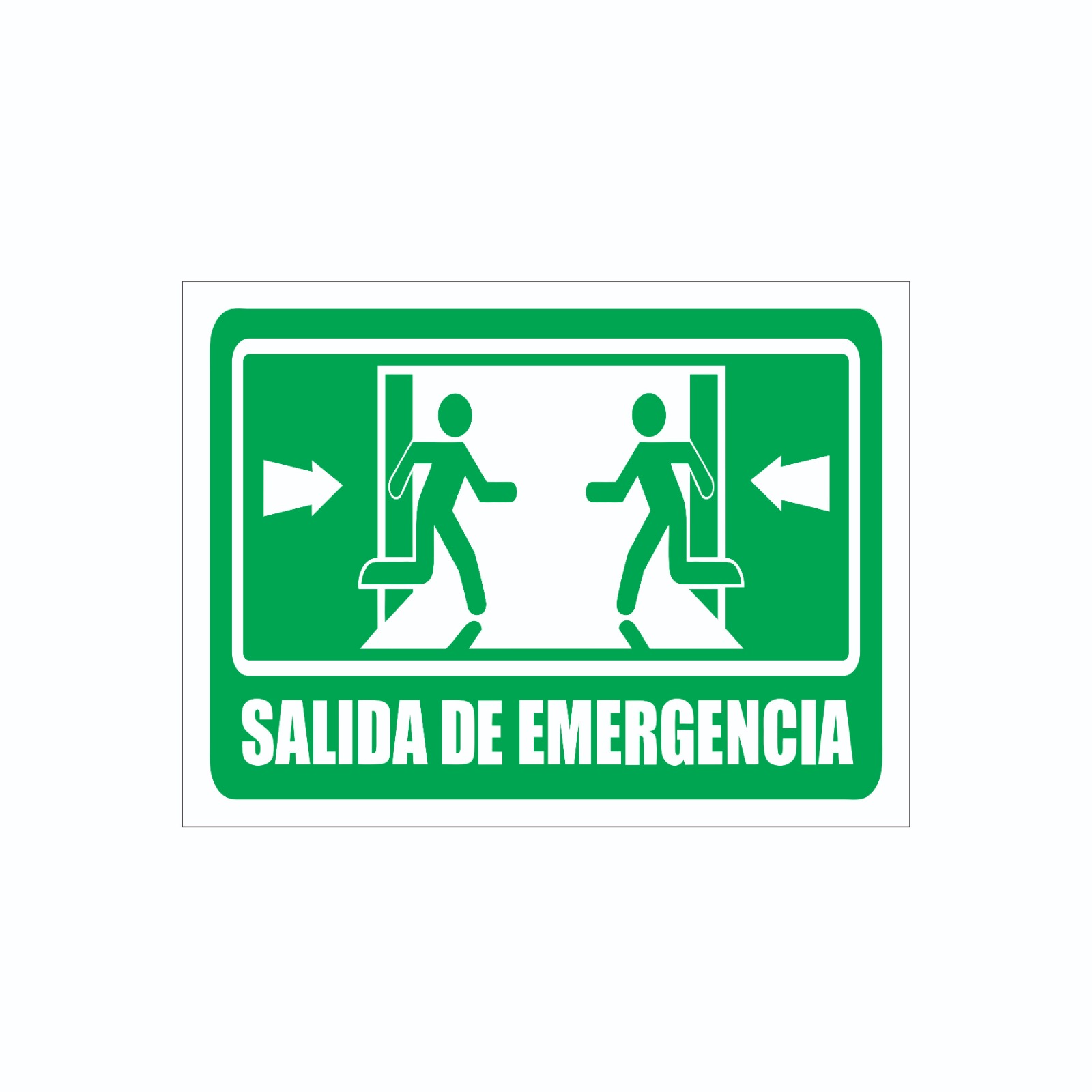 Señalamiento Salida De Emergencia Para Comercio En Serigrafia Marca IMPRIME Set 50 Pzas 20 x 15cm