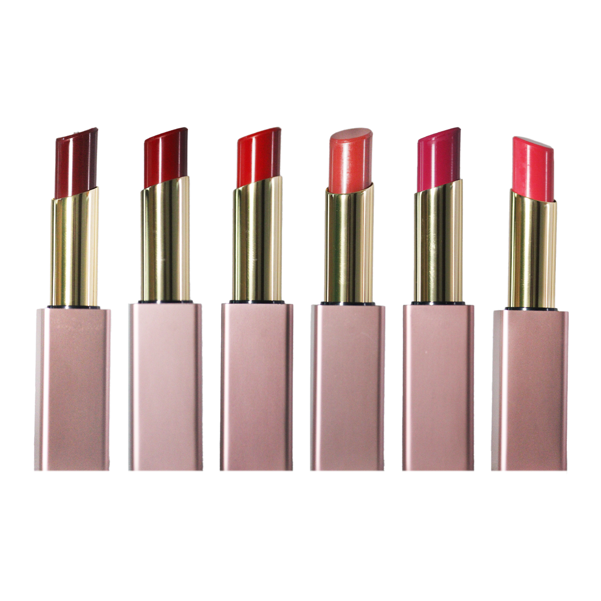 Caja de labiales satinado "FLOR DE CEREZO" 24 piezas 6 colores diferentes 