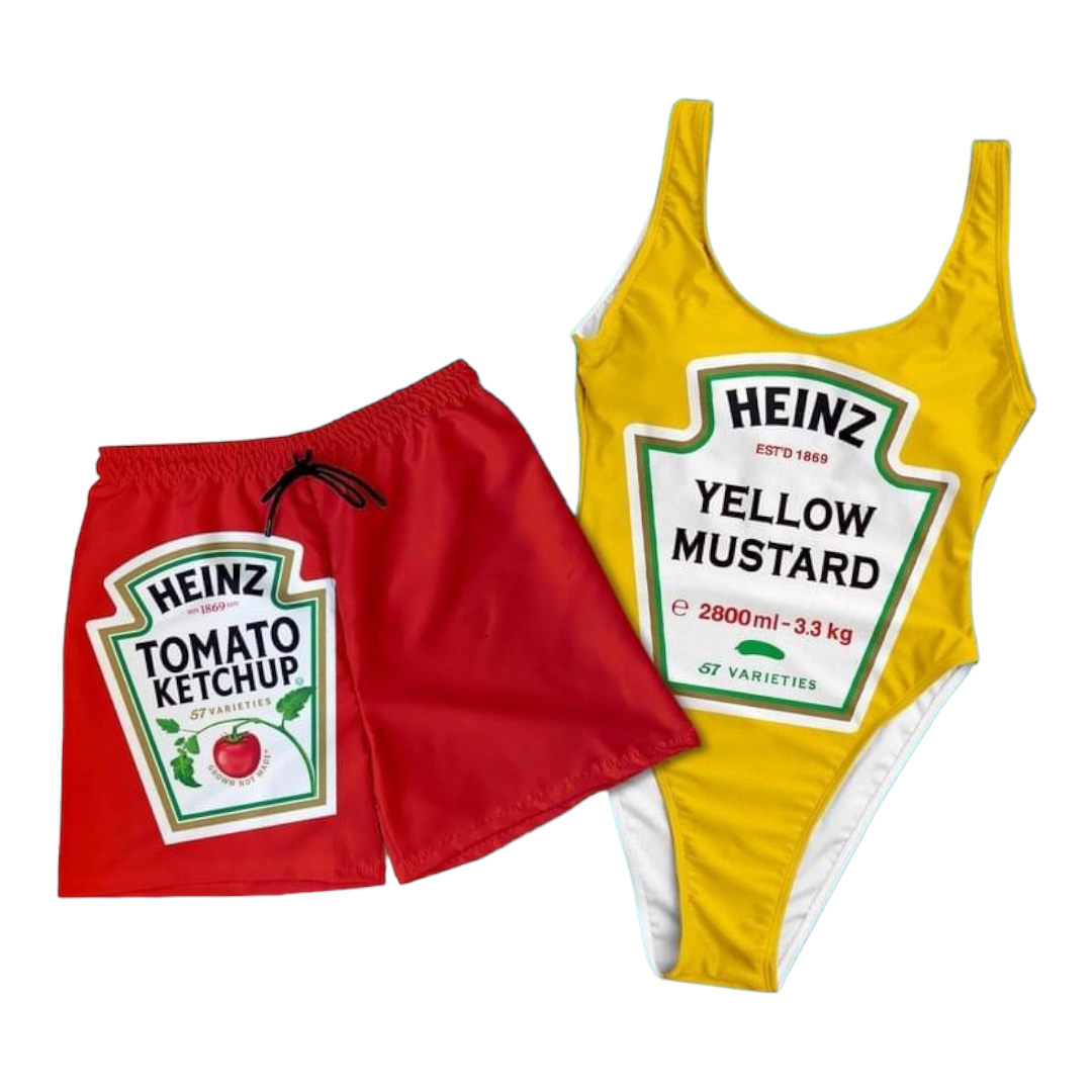 Duo Traje De Baño Pareja Capsup Y Mostaza Heinz
