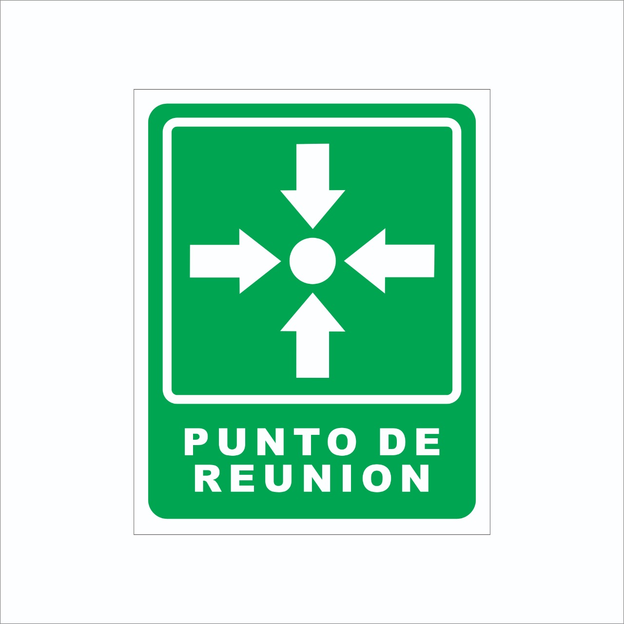 Señalamiento Para Punto De Reunion en Serigrafia Marca IMPRIME Set De 25 Pzas 20 X 25cm	