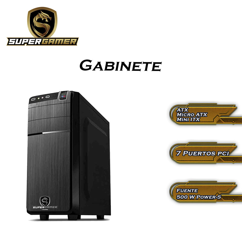 CPU Supergamer Intel Pentium Gold G7400 3.7 Ghz Ram 8 Gb Ssd 480 Gb, Wifi, Negro