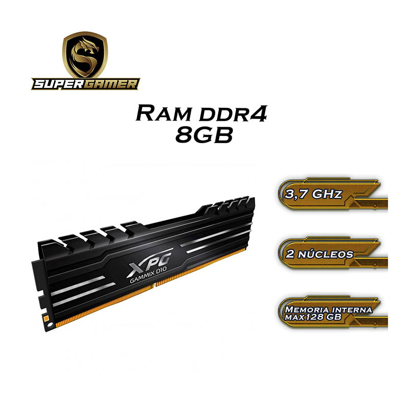CPU Supergamer Intel Pentium Gold G7400 3.7 Ghz Ram 8 Gb Ssd 480 Gb, Wifi, Negro