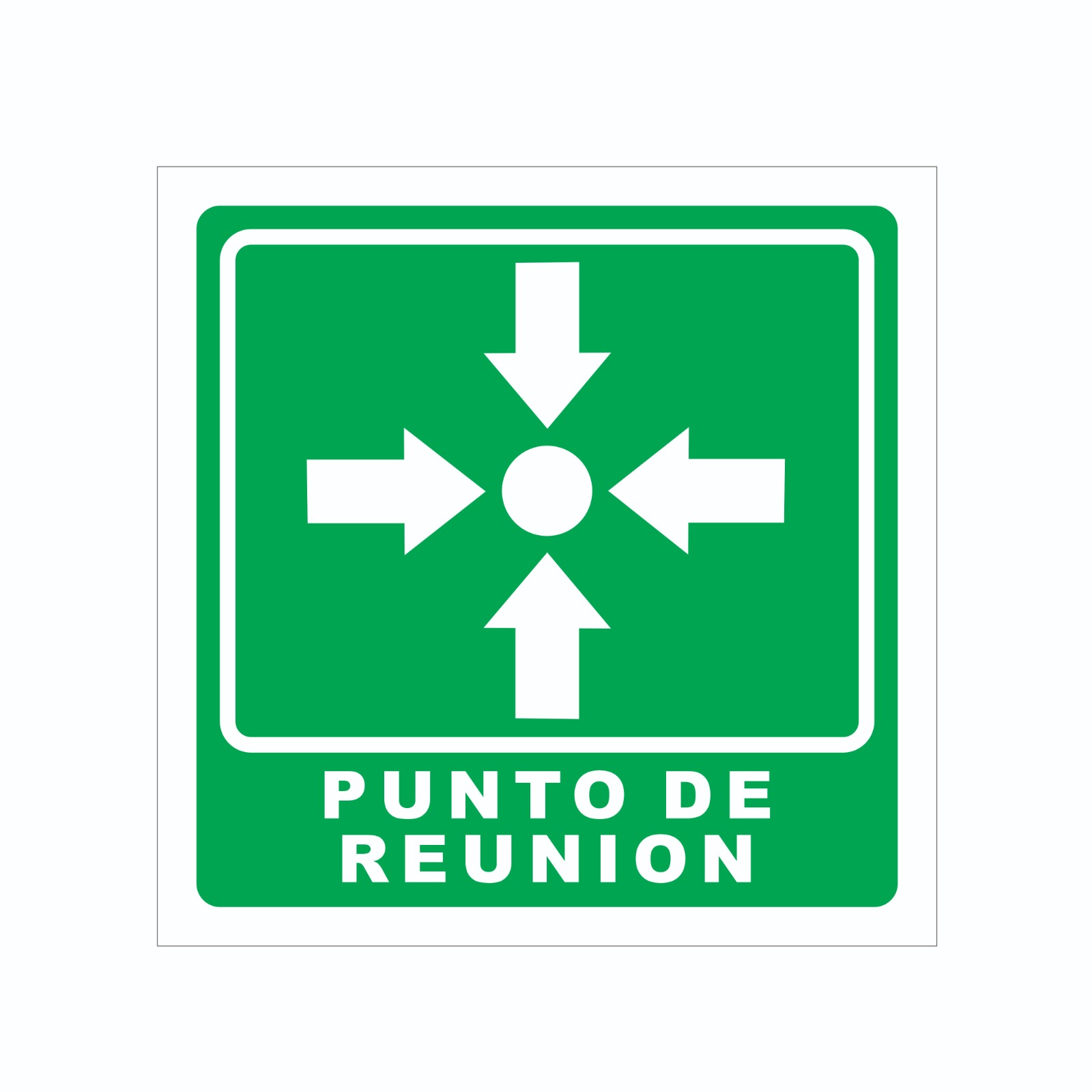 Señalamiento Para Punto De Reunion en Serigrafia Marca IMPRIME Set De 10 Pzas 25 X 25cm