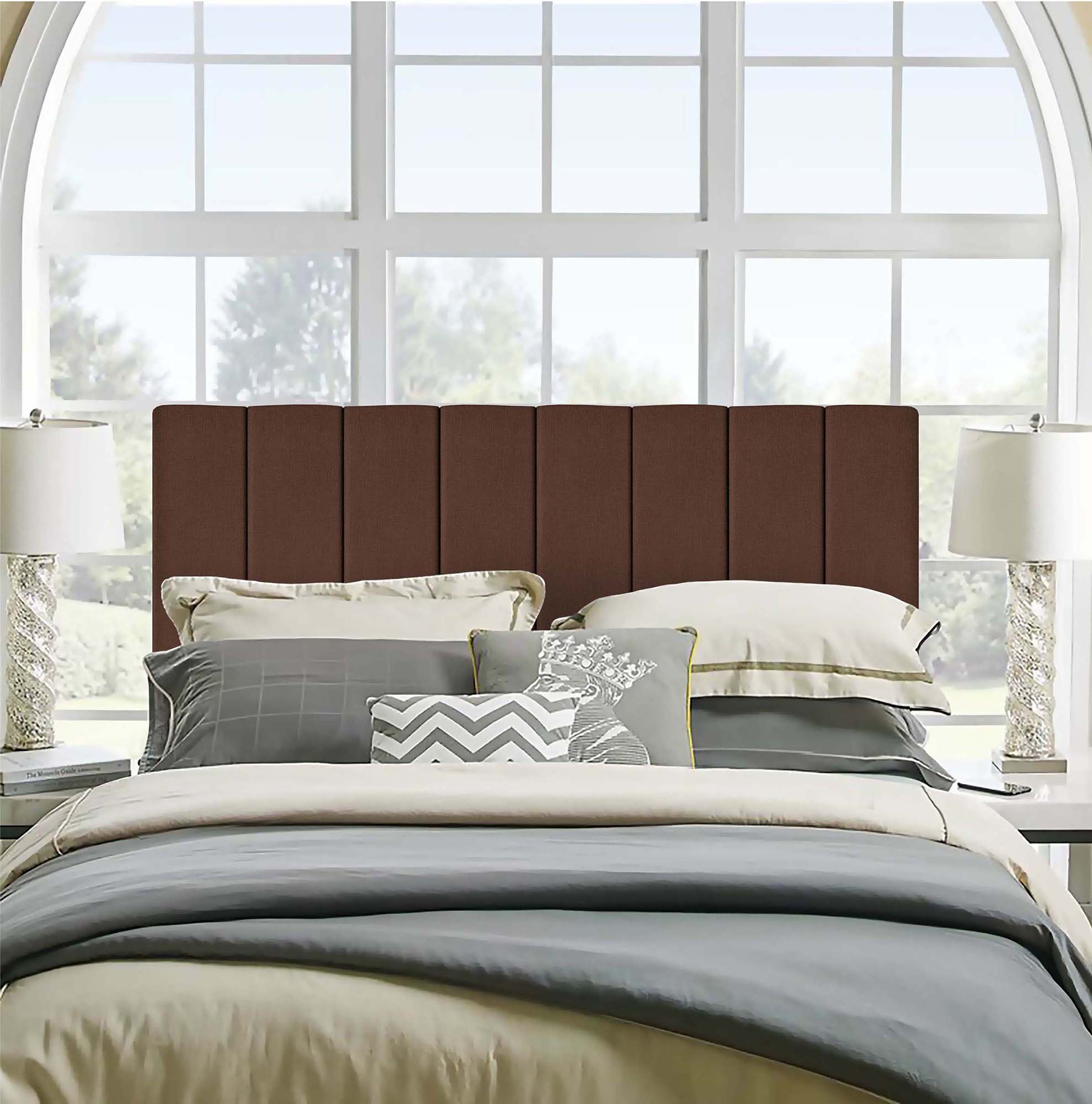 Cabecera Matrimonial Moderna Económica Msi 2 Cojines - Café