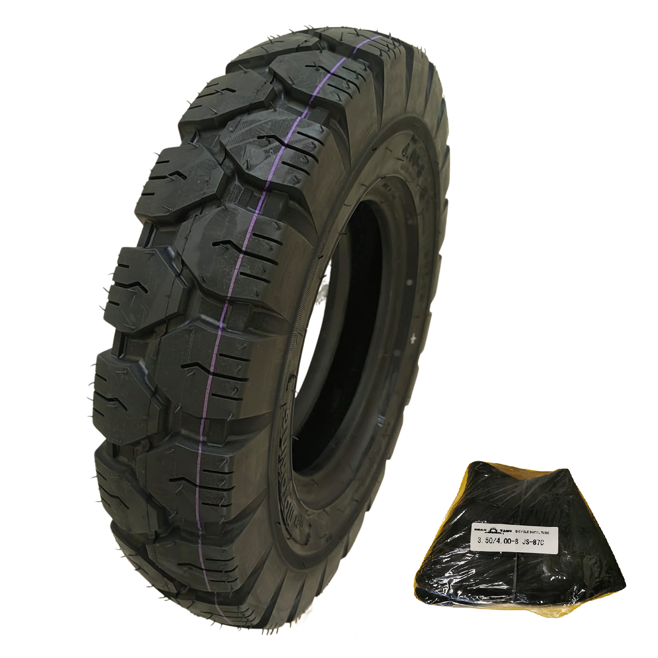 Llanta 4.00-8 De 8 Capas Reforzada E405 (400 Kg)+camara