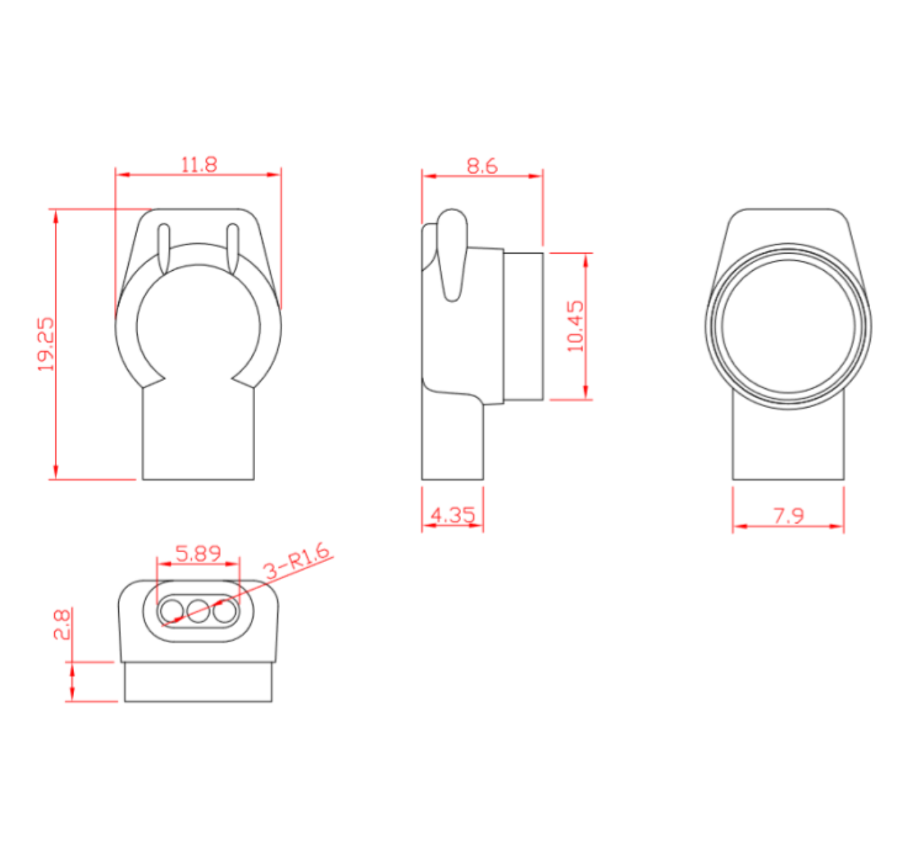 Conector UR de 1.67mm para empalme de alambre telefónico y UTP paquete de 100pzas ENS-CUR167 