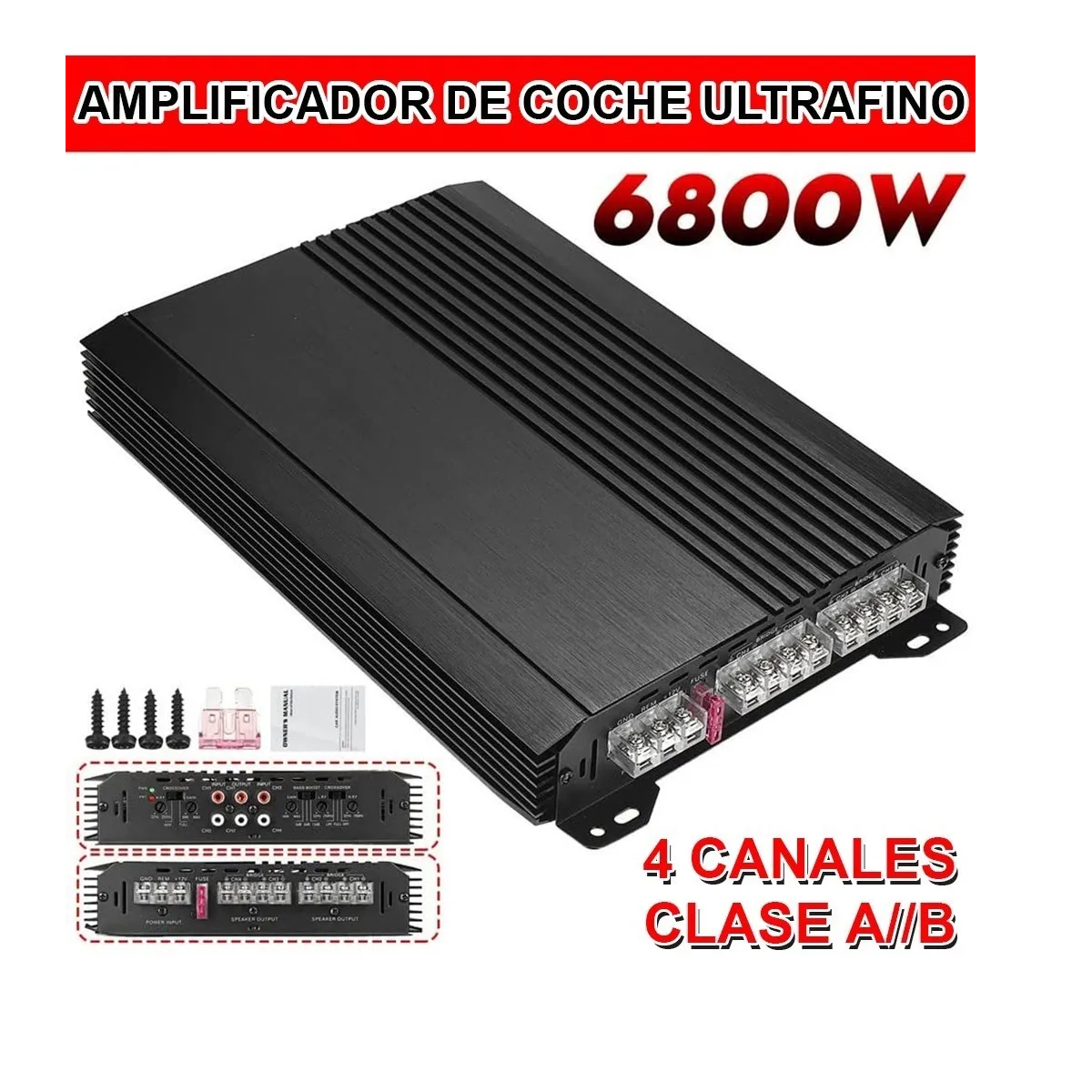 Amplificadores De Auto Carro Audio Fuente 6800w 4 Canales