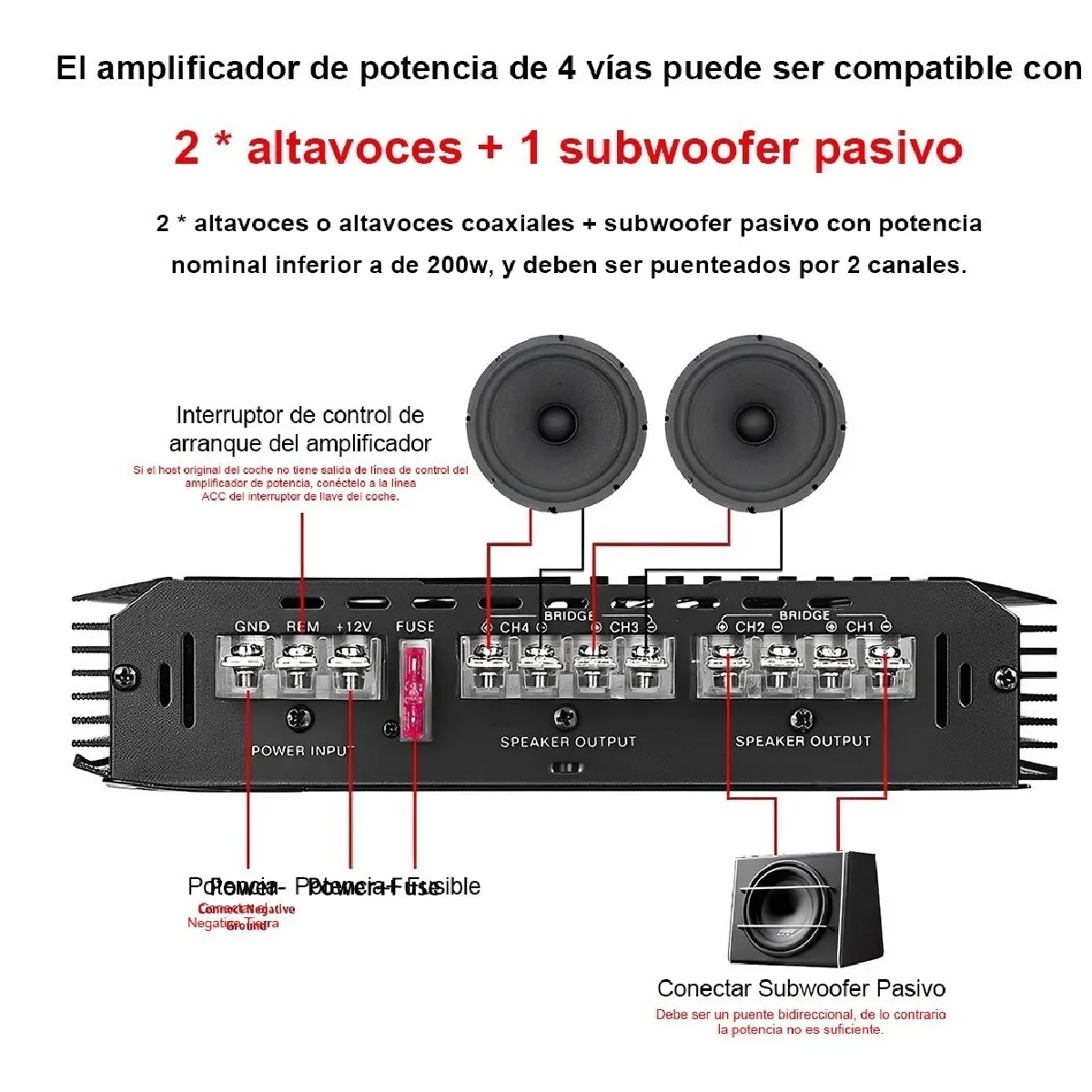 Amplificadores De Auto Carro Audio Fuente 6800w 4 Canales