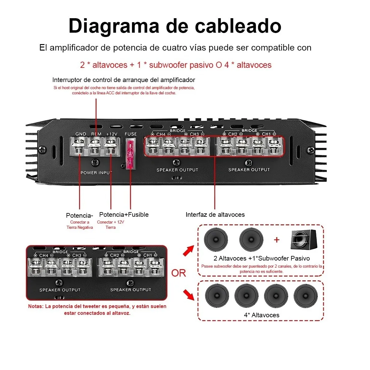 Amplificadores De Auto Carro Audio Fuente 6800w 4 Canales