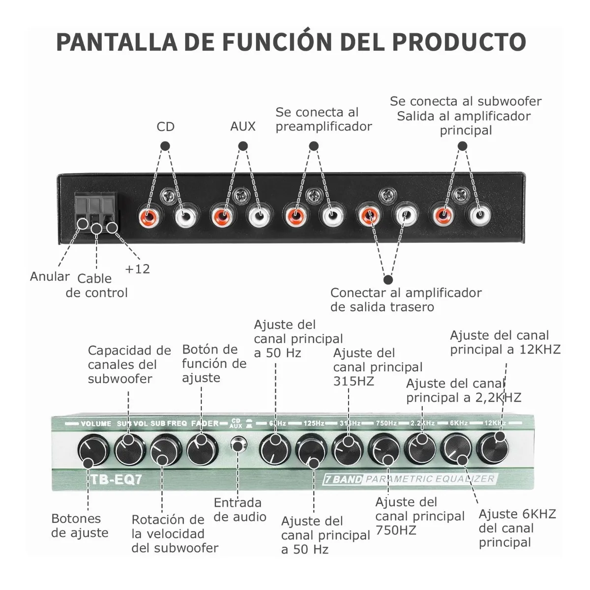 Ecualizador Con Epicentro Audiocontrol De Bajos Para 7 Banda