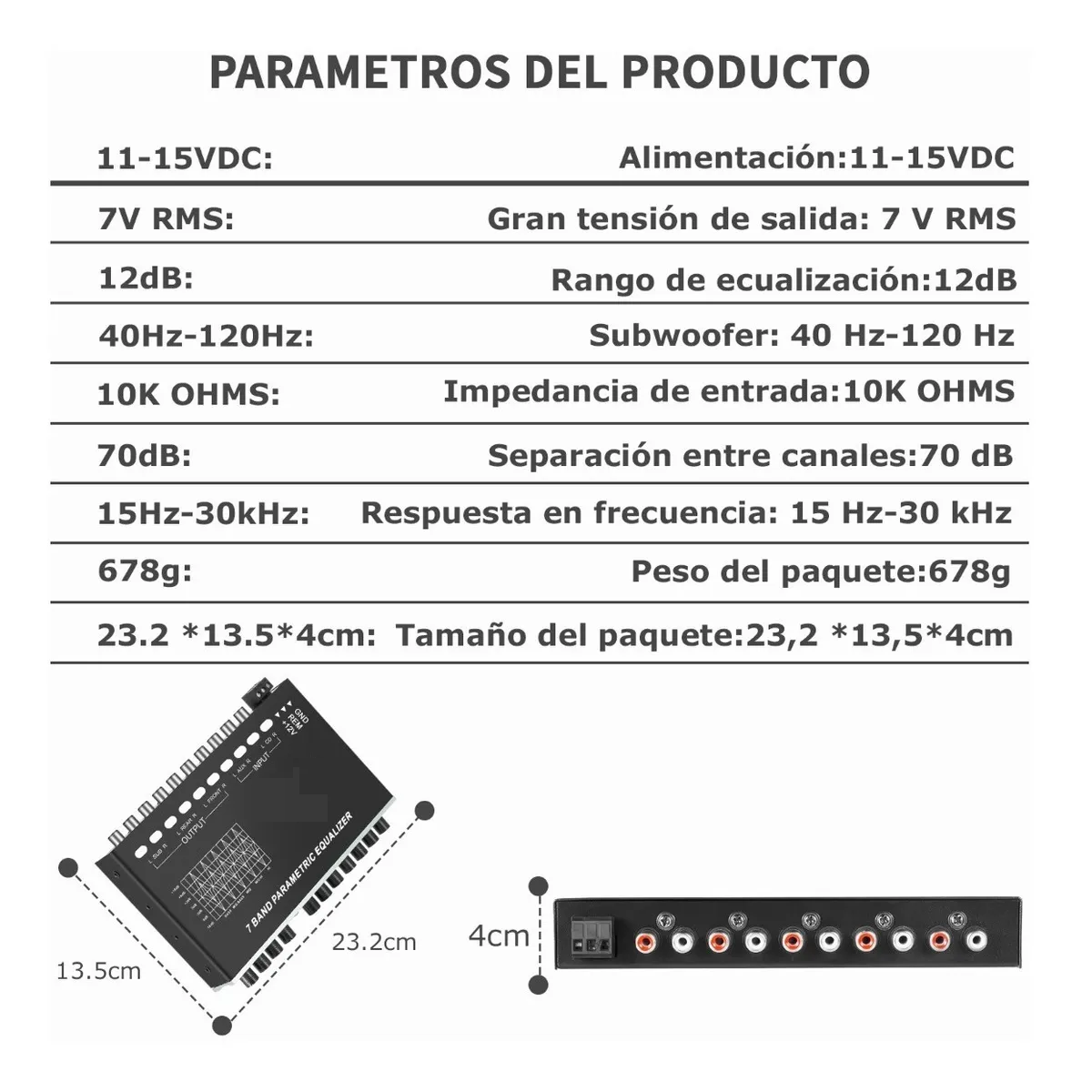 Ecualizador Con Epicentro Audiocontrol De Bajos Para 7 Banda