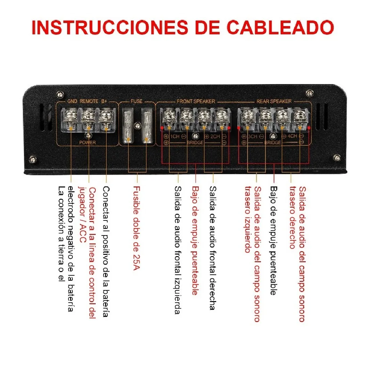Amplificador Fuente Audiobahn 4500w 4 Canales Para Auto