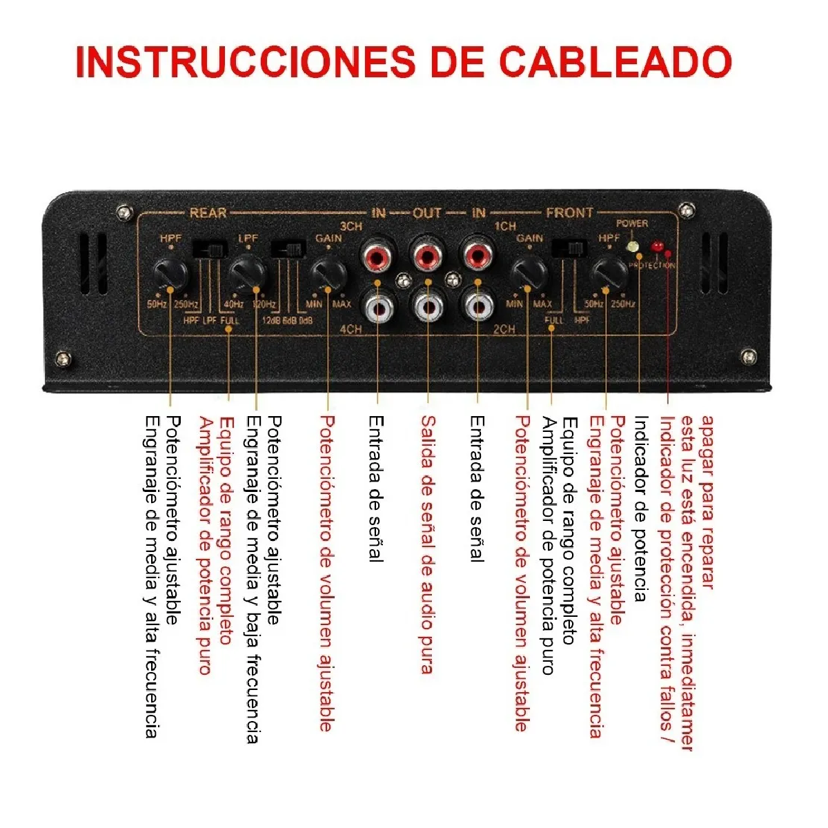 Amplificador Fuente Audiobahn 4500w 4 Canales Para Auto