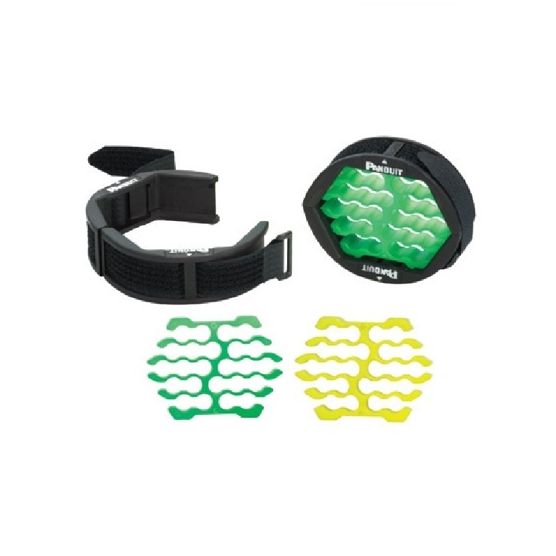 Panduit Peinador de Cable UTP Cat5e y Cat6, Verde/Amarillo 