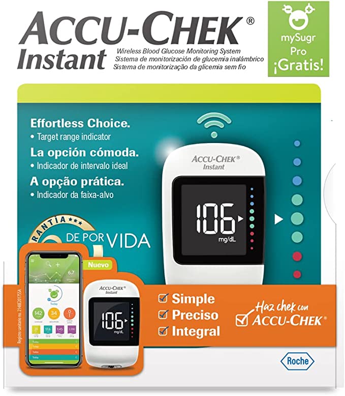 Diabetes Glucómetro Digital Accu Chek Instant Kit Roche