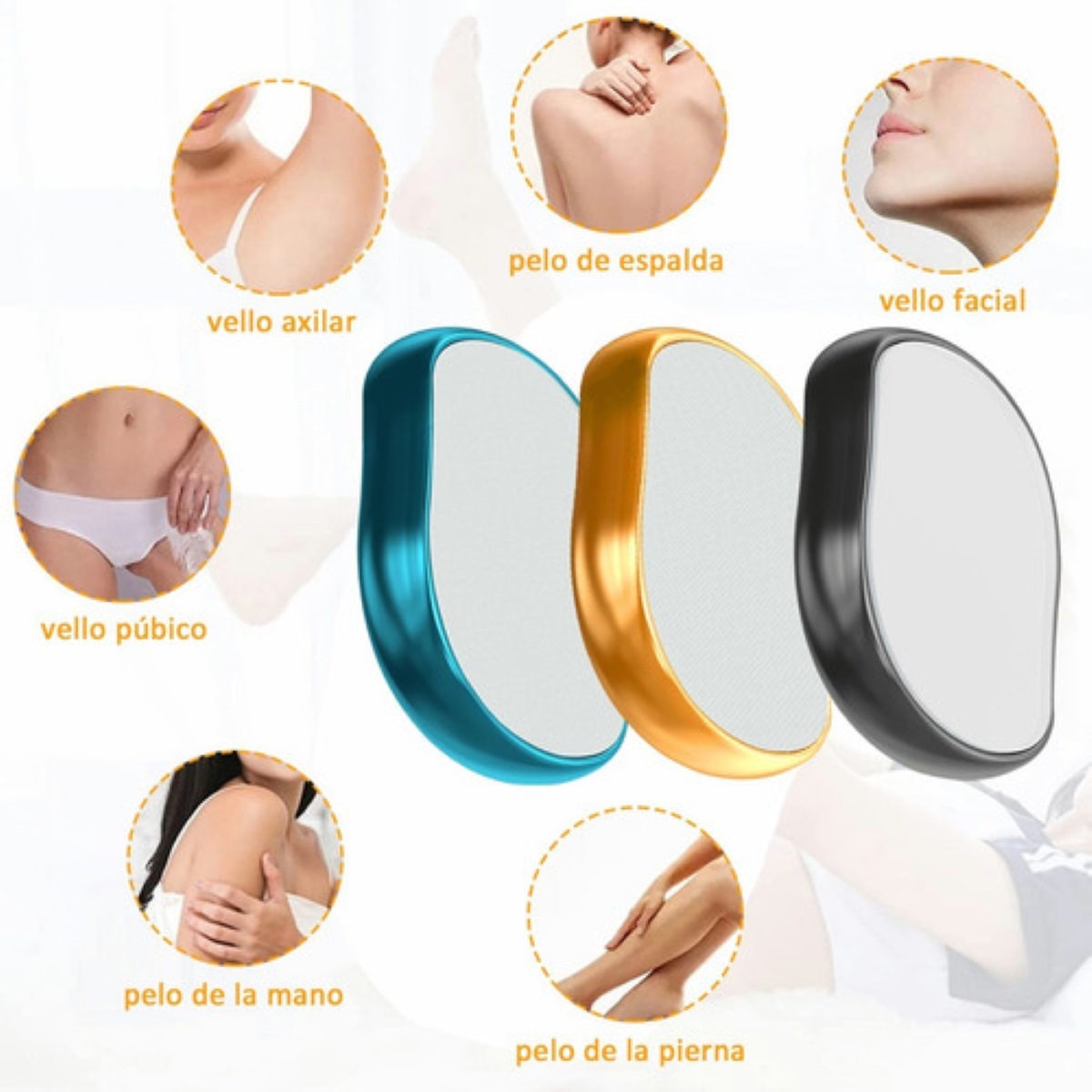 Depilador De Cristal Removedor de Pelo 3 piezas