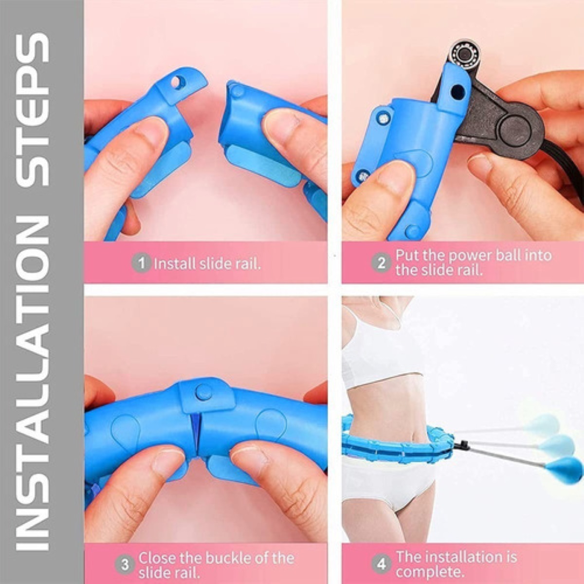 Aro Hula Hoop Entrenador Abdominal de Cintura Azul 