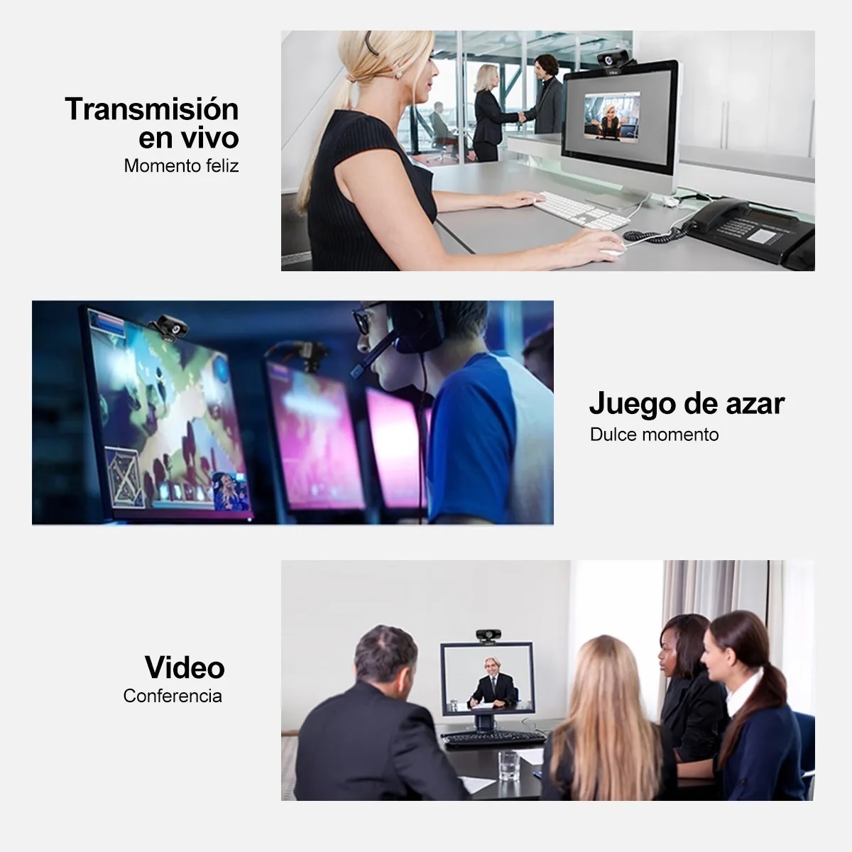 Cámara Web 4k Hd De 2160p Con Micrófono Y Enfoque Automático