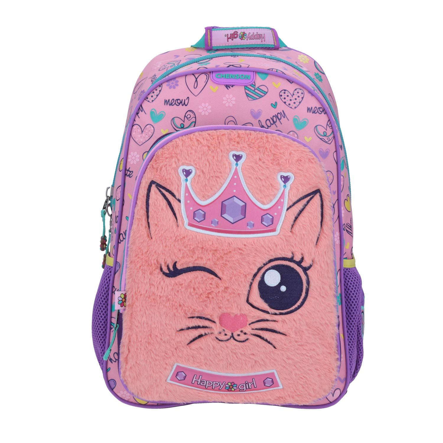 Mochila Grande Chenson Happy Girl Porta Tablet Gato Epho HG64825-P