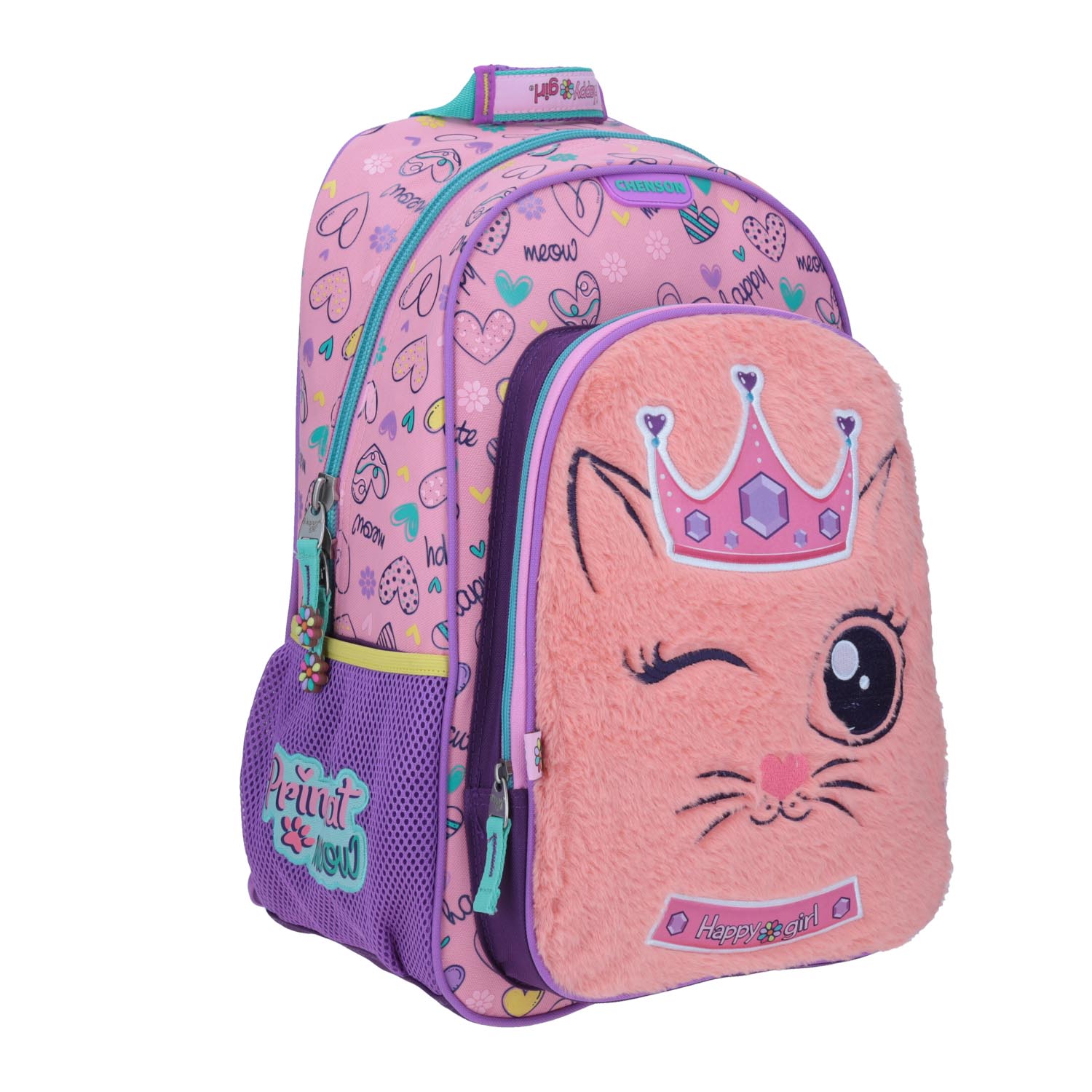 Mochila Grande Chenson Happy Girl Porta Tablet Gato Epho HG64825-P