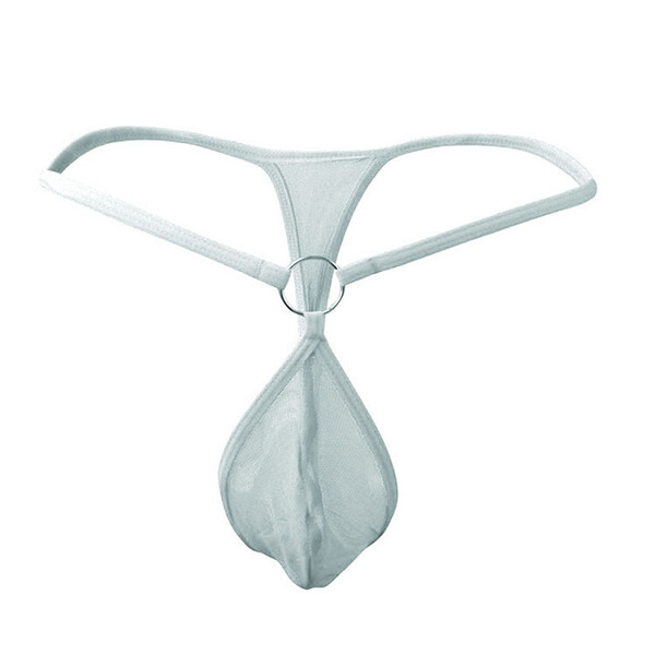Ropa interior tanga hombre de malla en forma de T diseño con bolsa