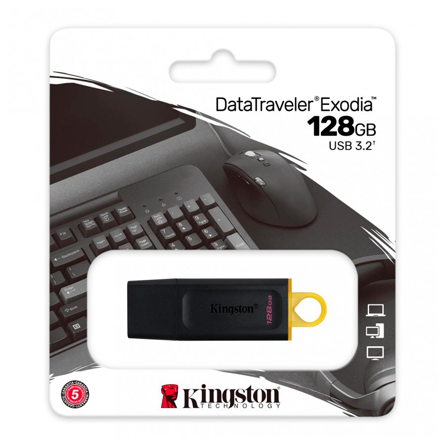 Memoria USB 3.2, Kingston Exodia 128gb Negro