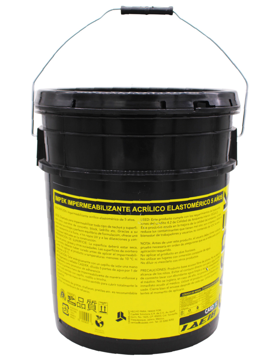 Impermeabilizante acrílico elastomérico de 5 años de garantia color rojo