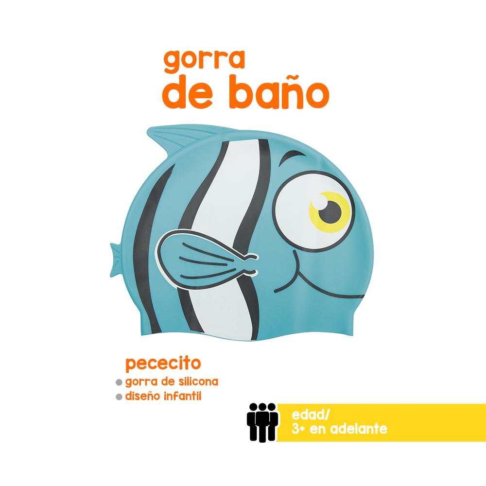 Gorro De Natación Bestway infantil Forma de Peces 6 Pzas