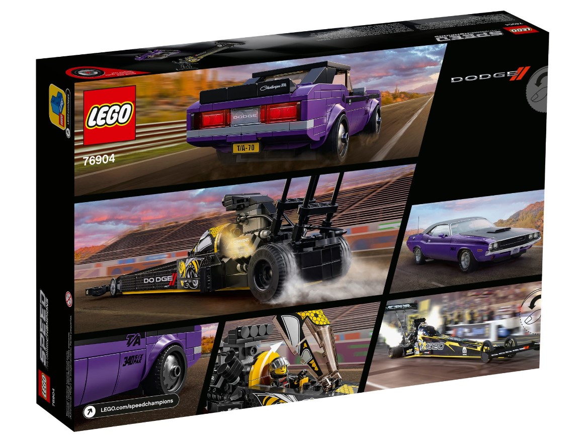Lego Speed Champions 76904 Drágster Mopar Dodge//SRT Top Fuel y Dodge Challenger T/A de 1970
