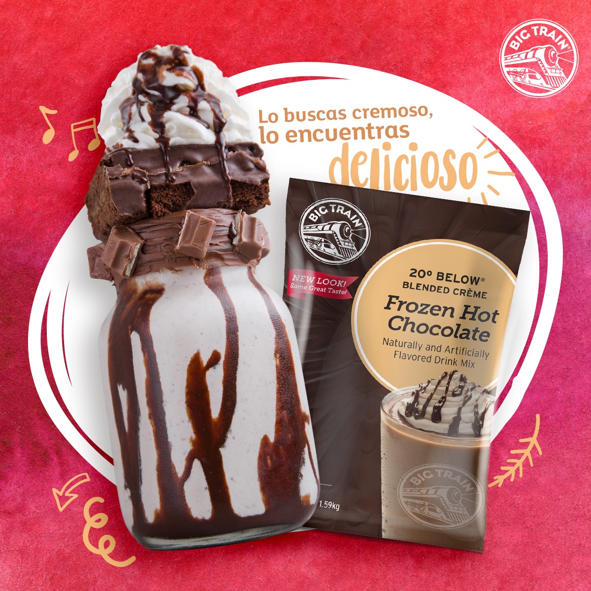 20 Below Frozen Hot Chocolate Big Train Polvos 3.5 Libras