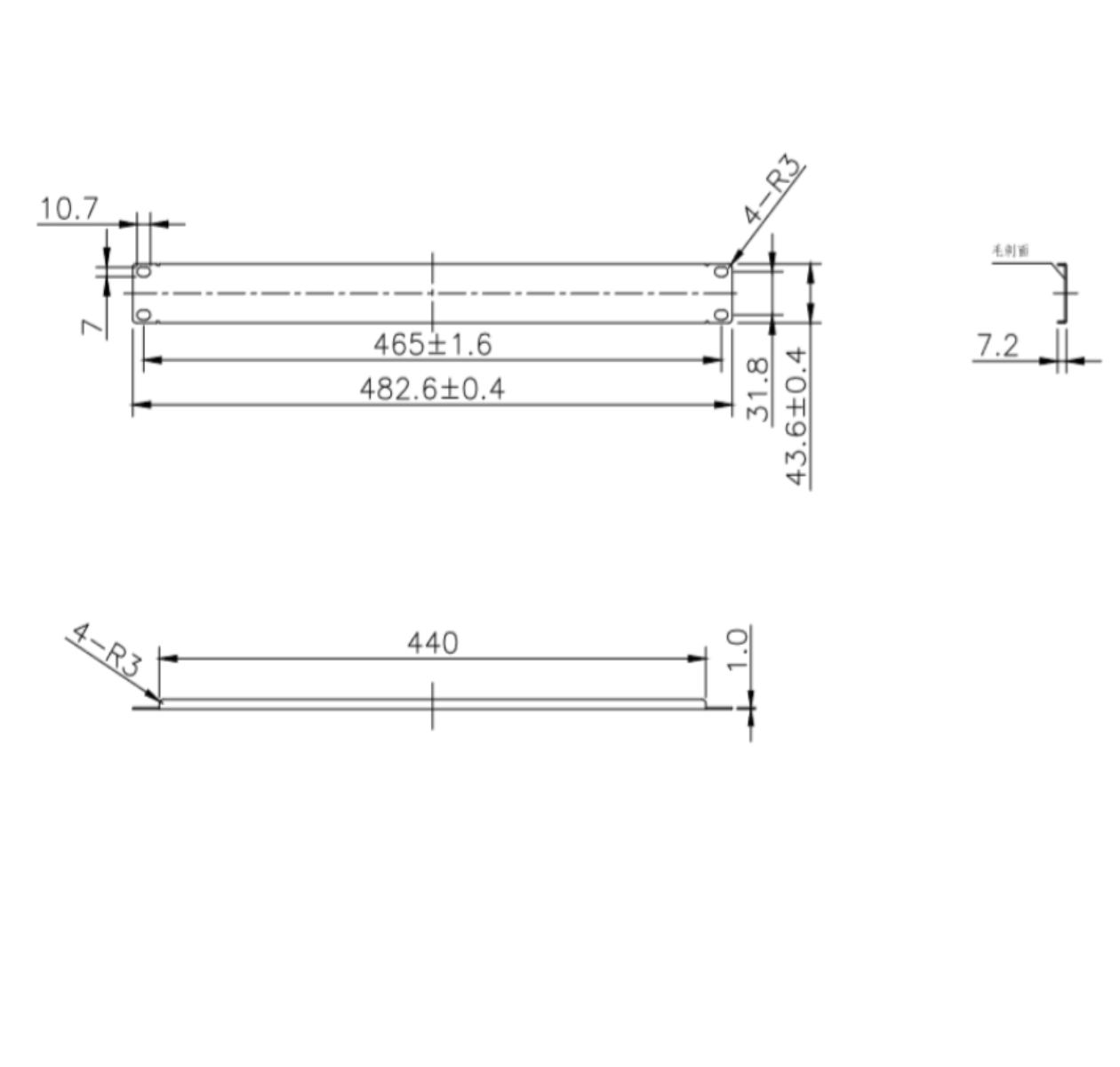 Tapa Ciega para Rack o Gabinete calibre 22 para cubrir espacios vacíos ENS-FLAT1 